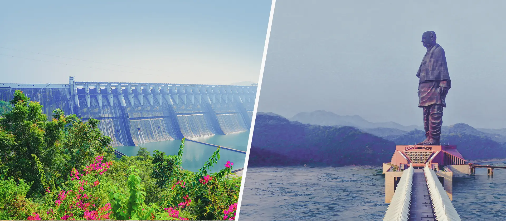 Statue of Unity Viewing Gallery with panoramic views of the Narmada River and surrounding hills