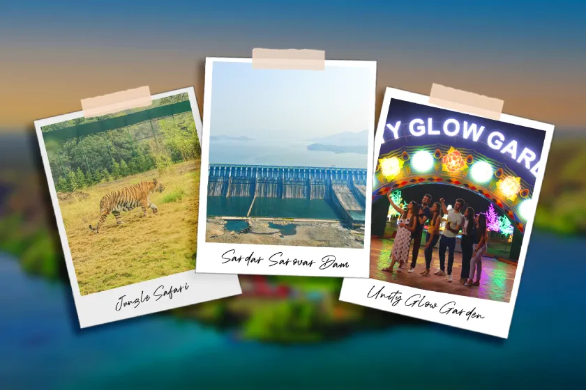 Statue of Unity Tent City with luxury accommodations and lush greenery